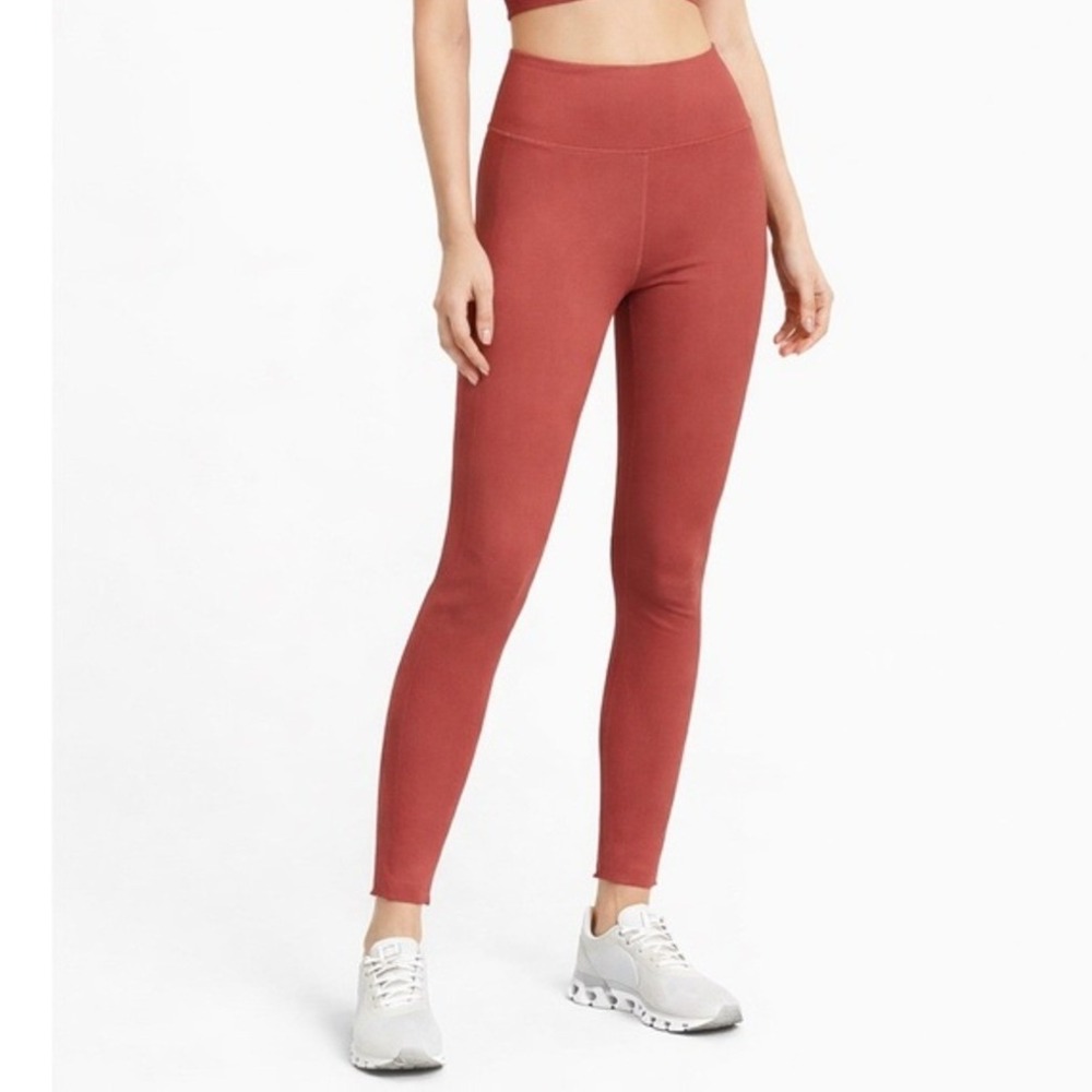 Girlfriend Collective Women's Small Rust Red Leggings Sporty Minimal Activewear